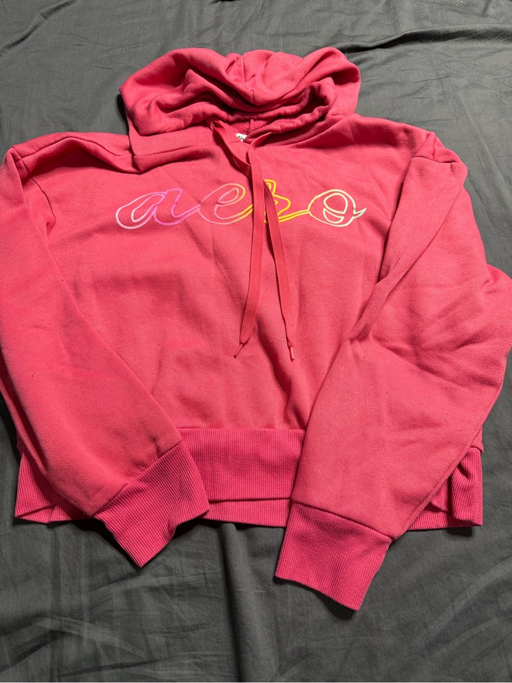 Aeropostale Hot Pink Hoodie with Multicolor Script Logo